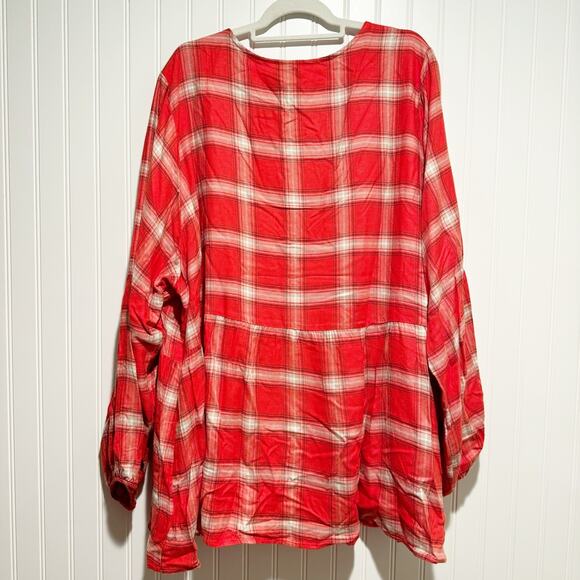 Torrid Red Softest Plaid Flannel Pullover Top NEW Size 4X - Picture 8 of 8